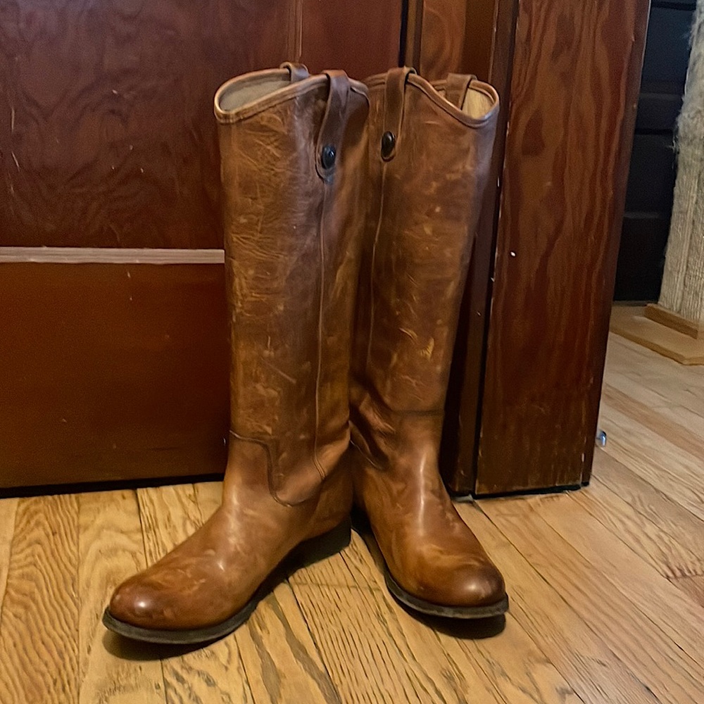 Frye Melissa Button Tall Brown Riding Boots size 9